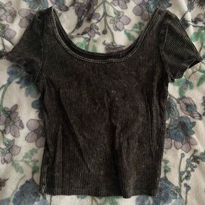 used WILD FABLE washed out dark grey cropped tank top